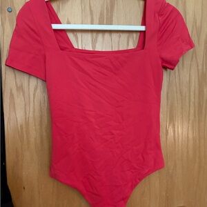 Aritzia Cherry Red Square Neck Contour Top NEW WITH TAGS